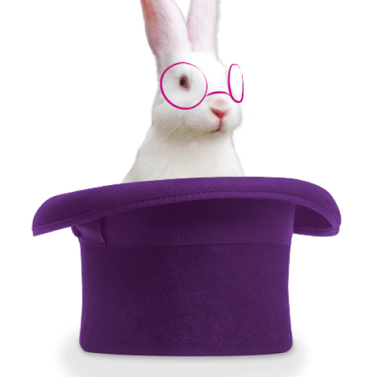 Aliment lapin / Lapin qui sort d'un chapeau 