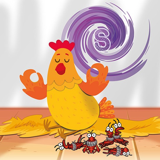 Illustration d'une poule zen