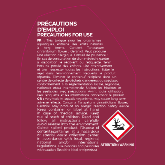 Précautions d'emploi du produit Paskafly spray de Paskacheval